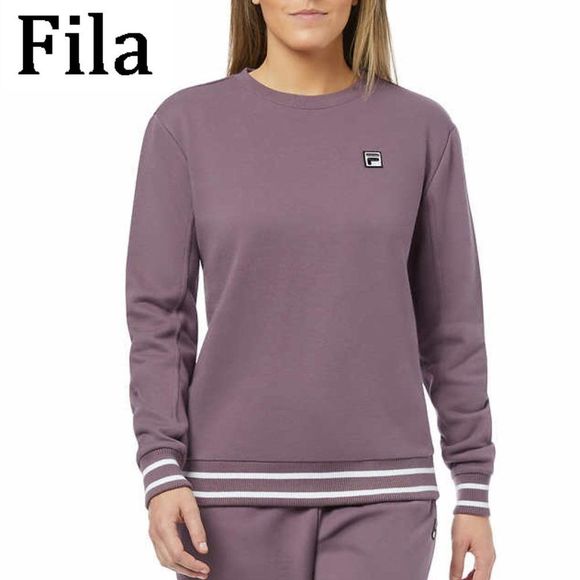 FILA Crew Logo Sweatshirt NEW Plum/White NEW BNWT - Picture 1 of 6